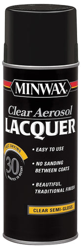 Minwax 152050000 Brushing Lacquer, Semi-Gloss, Liquid, Clear, 12 oz, Aerosol Can
